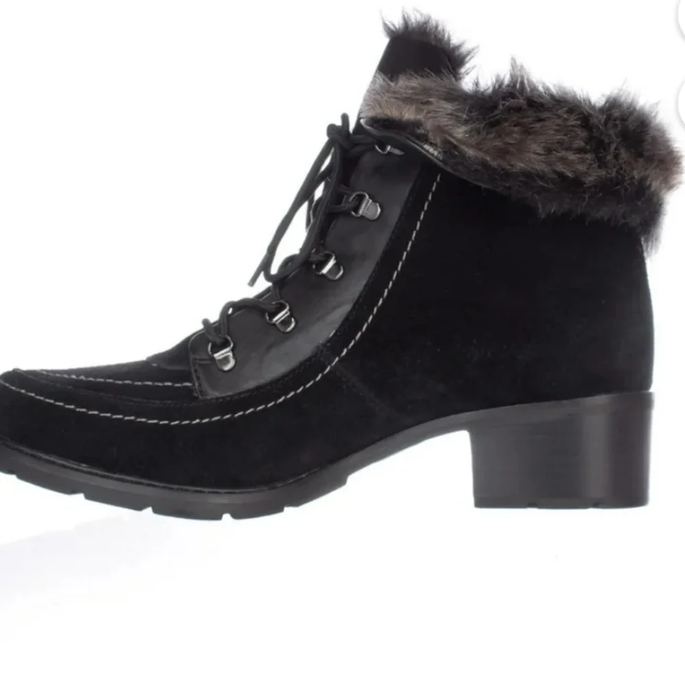 Women's Sporto Faux Fur Trim Lace Up Ankle Boots